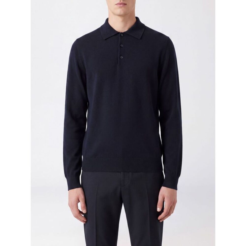 Brioni Men Brioni Long-Sleeved Polo Shirt In Cashmere And Silk